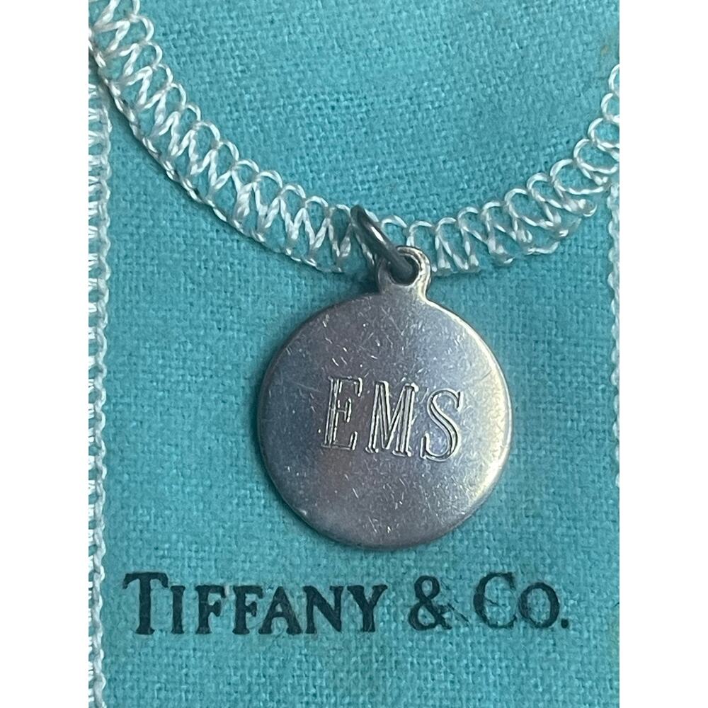 Vintage Tiffany & Co Sterling Silver Engraved Charm EMS 12-3-65 3.52g
